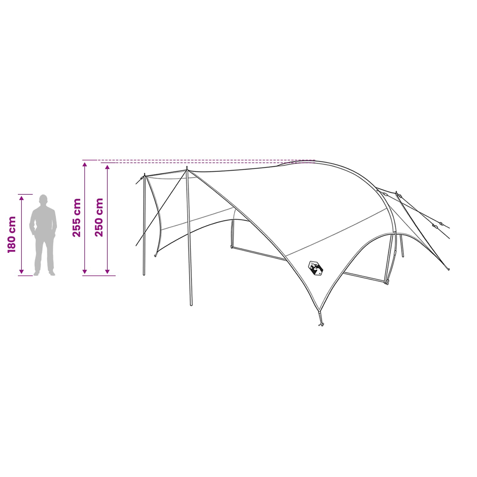 Camping Tarp Wasserfest Blau 695 x 580 x 200 cm
