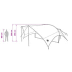 Camping Tarp Wasserfest Grau und Orange 695 x 580 x 200 cm