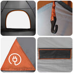 Campingzelt mit Dach Grau und Orange 275 x 215 x 125 cm