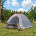 Campingzelt mit Dach Grau und Orange 335 x 275 x 180 cm