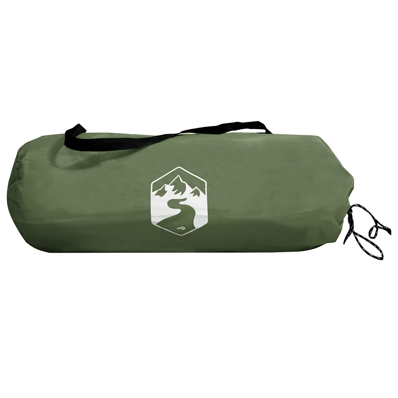 Campingzelt mit Dach Grün 2-Personen Polyester und Stahl
