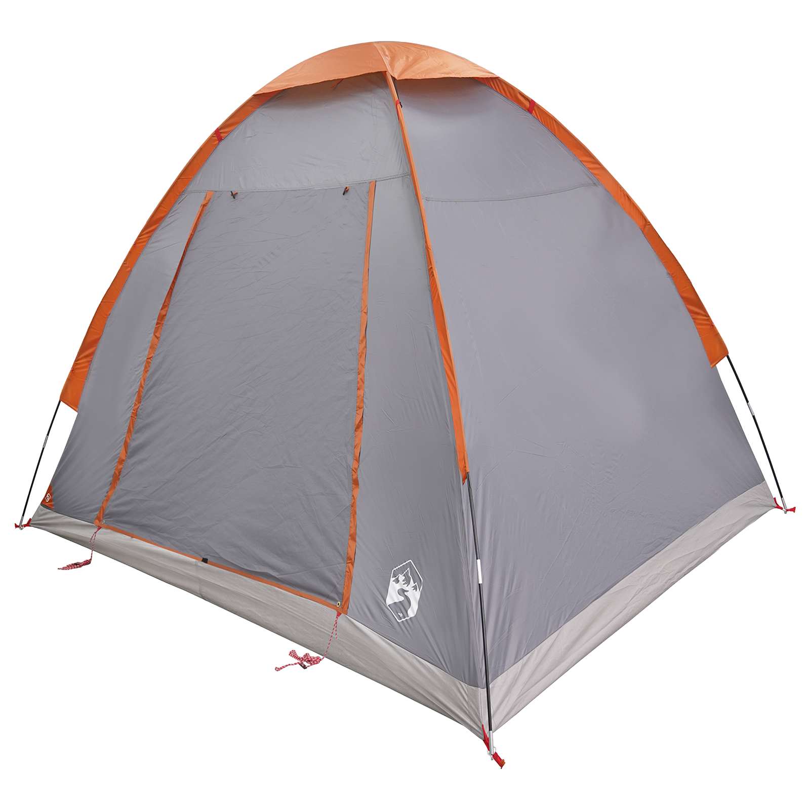 Campingzelt Grau und Orange 2-Personen Polyester und Stahl