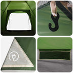 Campingzelt mit Dach Grün 4-Personen Polyester und Stahl