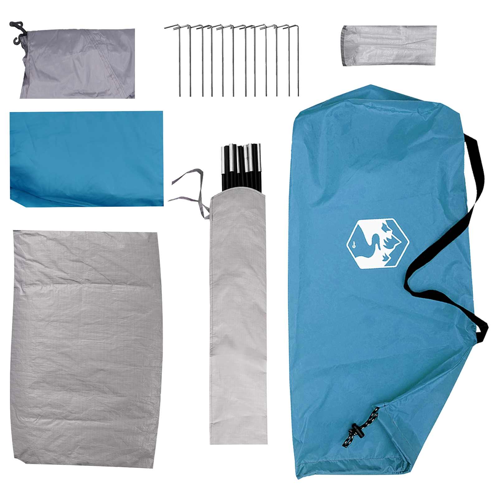 Campingzelt mit Dach Blau 4-Personen Polyester und Stahl