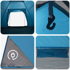 Campingzelt mit Dach Blau 4-Personen Polyester und Stahl
