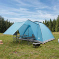 Campingzelt mit Dach Blau 4-Personen Polyester und Stahl