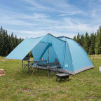 Campingzelt mit Dach Blau 4-Personen Polyester und Stahl