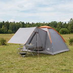 Campingzelt Grau und Orange 4-Personen Polyester und Stahl