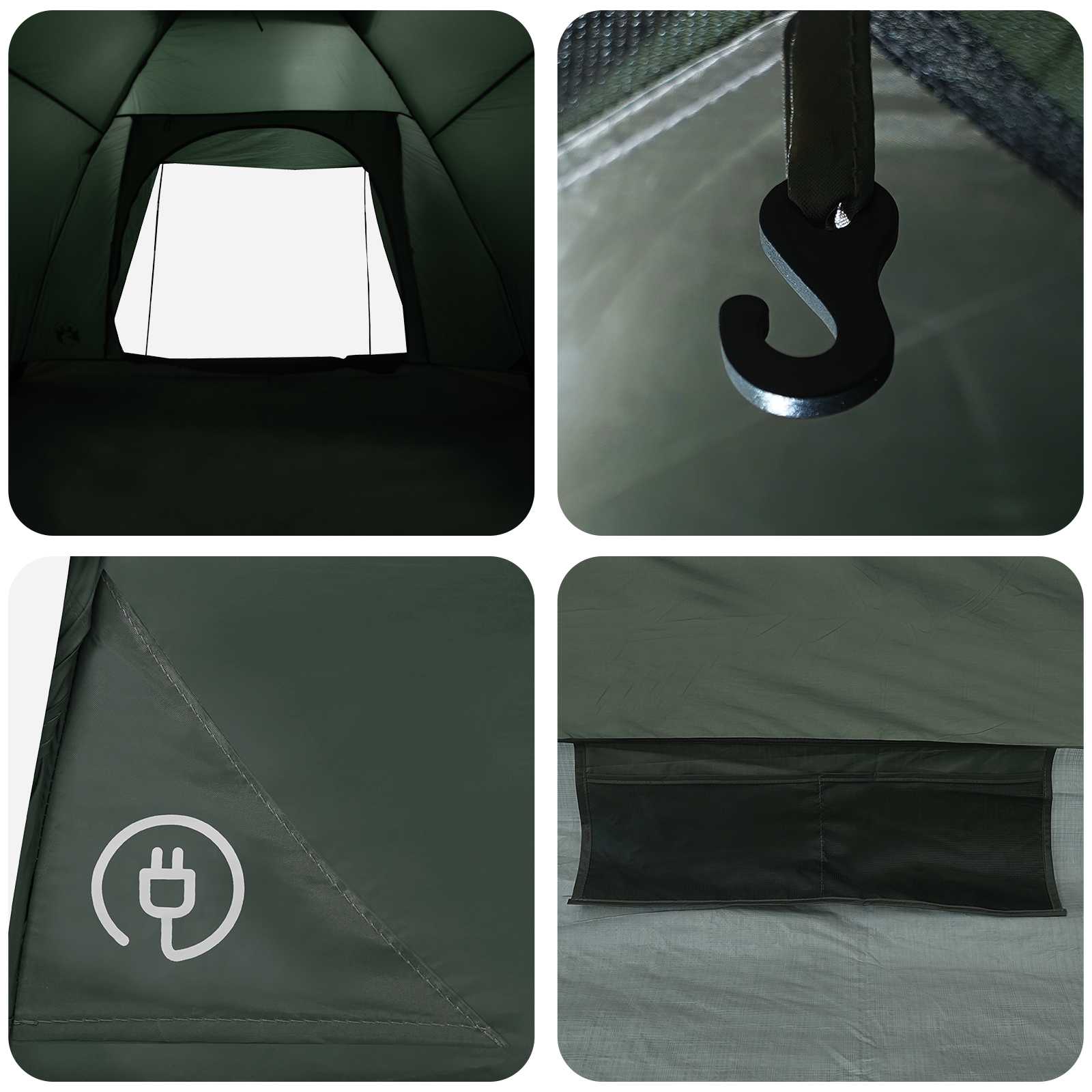 Campingzelt Olivegrün 275 x 215 x 125 cm Polyester und Stahl