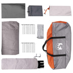 Tunnelzelt Grau und Orange 8-Personen Polyester und Stahl
