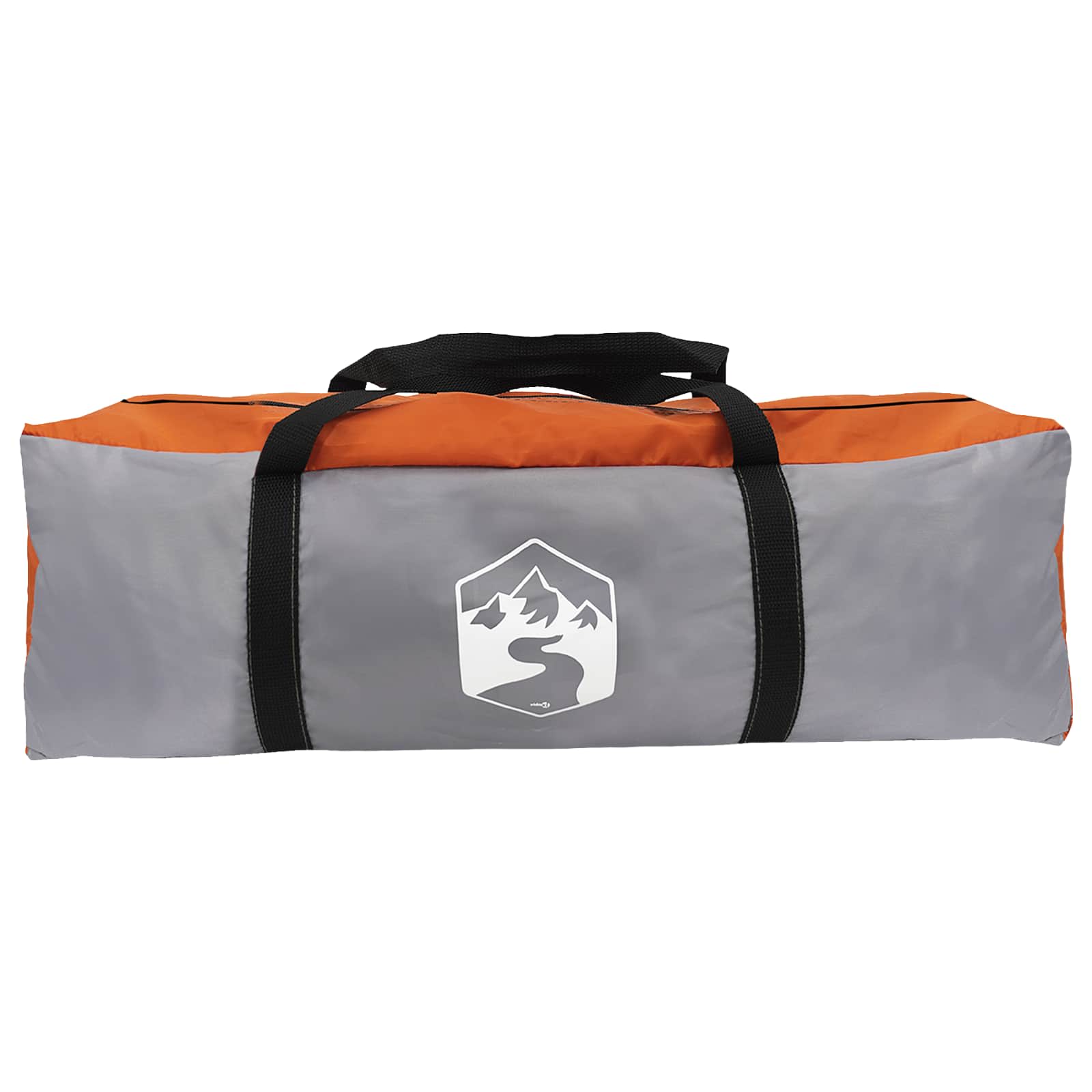Tunnelzelt Grau und Orange 10 Personen Polyester und Stahl