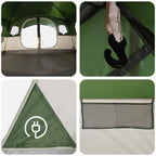 Tunnelzelt mit Dach Grün 366 x 244 x 198 cm Polyester und Stahl