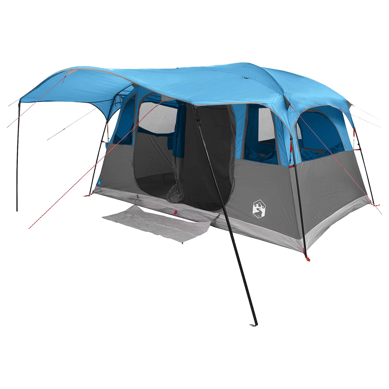 Tunnelzelt mit Dach Blau 366 x 244 x 198 cm Polyester und Stahl