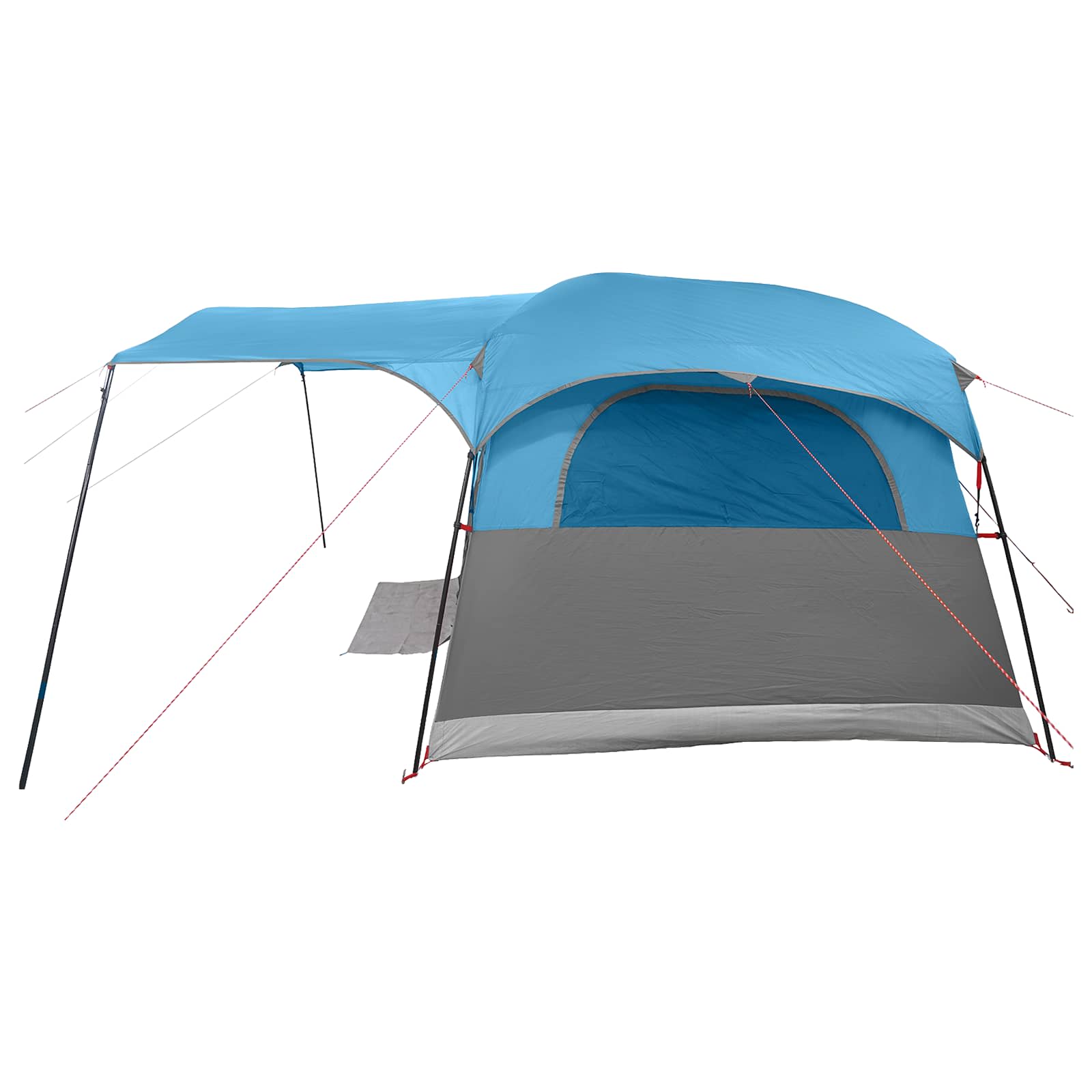 Tunnelzelt mit Dach Blau 366 x 244 x 198 cm Polyester und Stahl