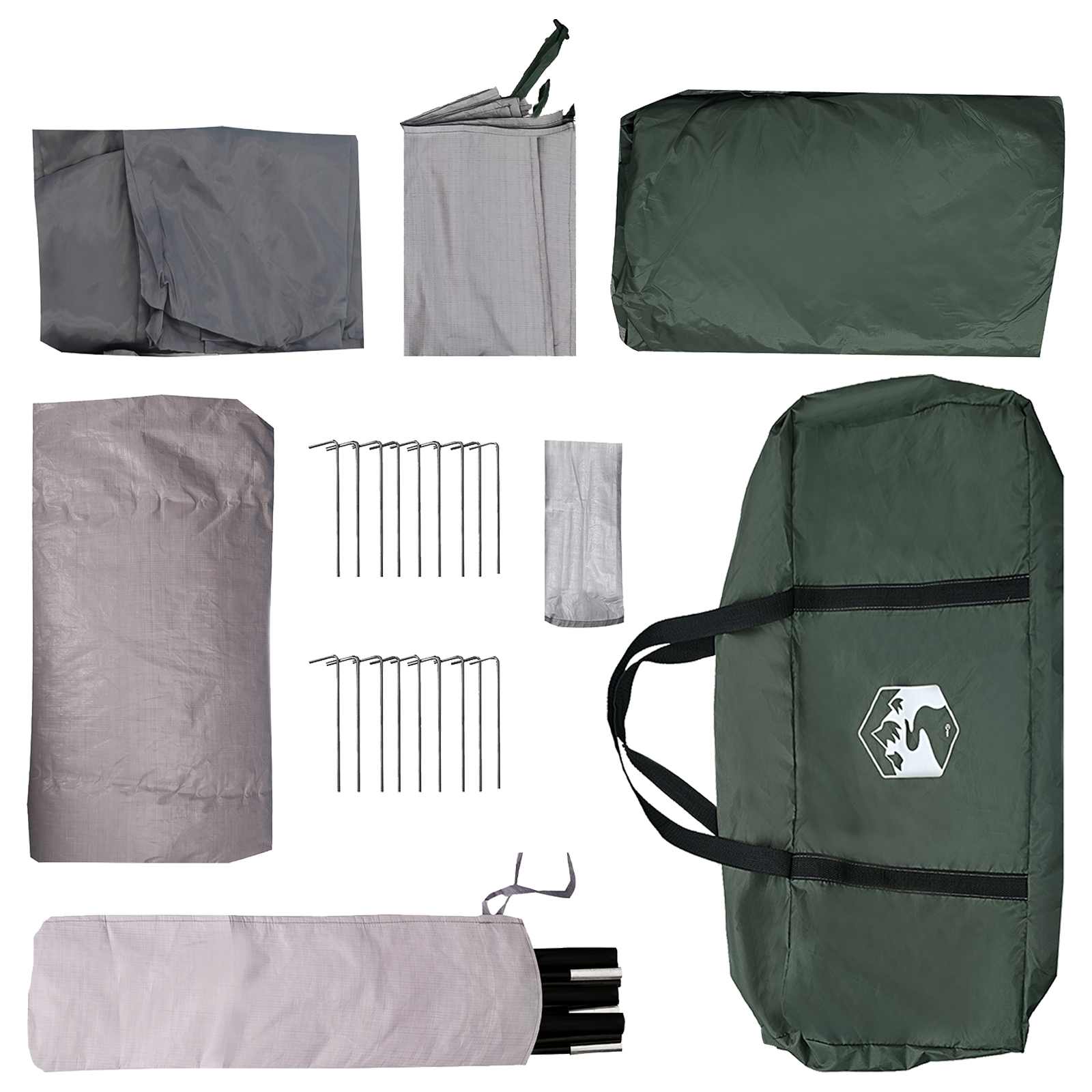 Tunnelzelt Olivegrün 427 x 305 x 205 cm Polyester und Stahl