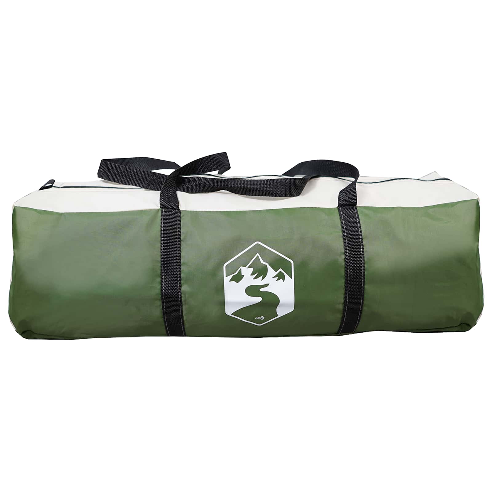 Tunnelzelt mit Dach Grün 370 x 275 x 210 cm Polyester und Stahl