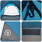 Tunnelzelt mit Dach Blau 370 x 275 x 210 cm Polyester und Stahl