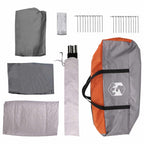Tunnelzelt mit Dach Grau und Orange 370 x 275 x 210 cm