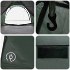 Tunnelzelt Olivegrün 370 x 275 x 210 cm Polyester und Stahl