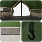 Tipi Zelt mit Dach Grün 700 x 700 x 395 cm Polyester und Stahl