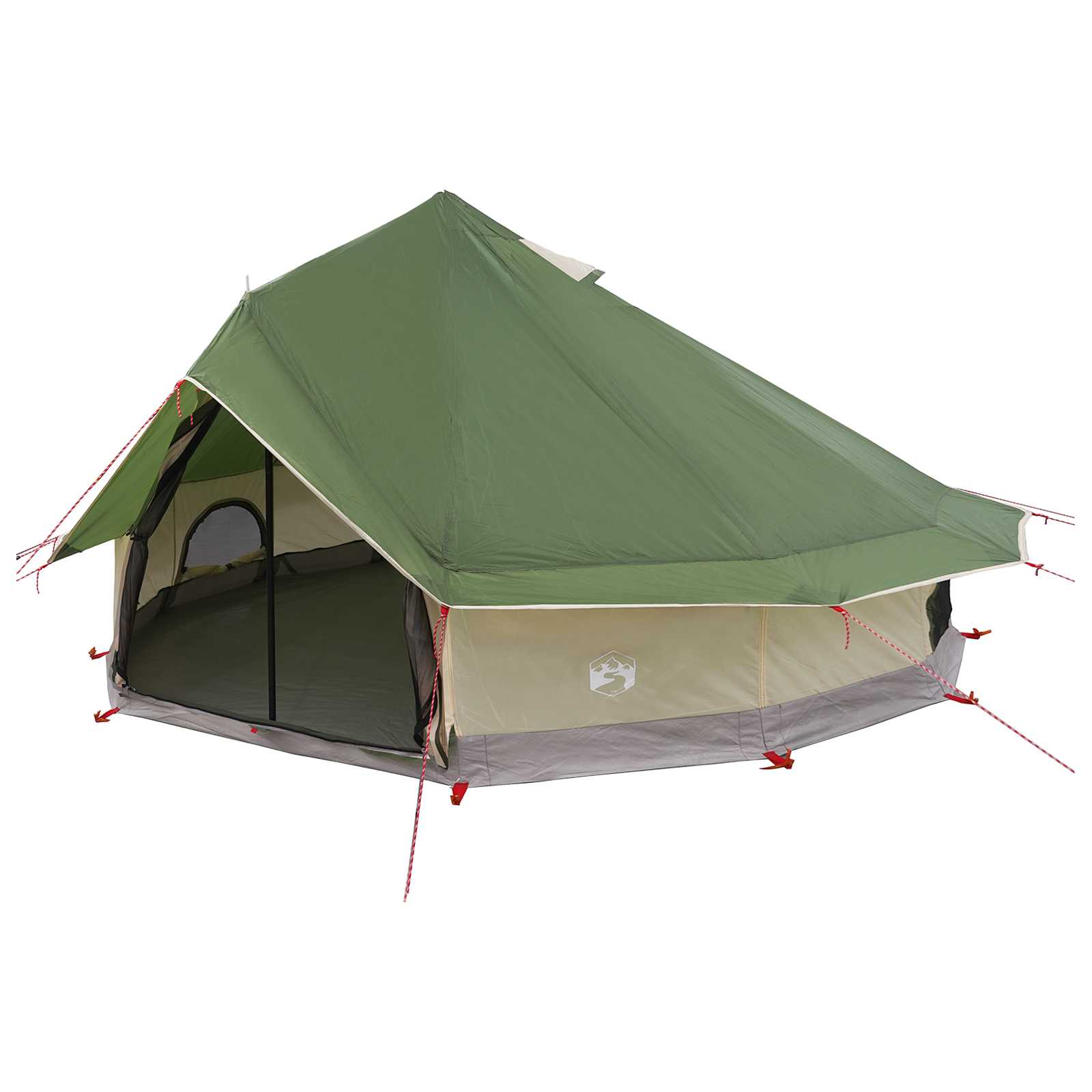 Tipi Zelt mit Dach Grün 700 x 700 x 395 cm Polyester und Stahl