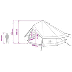 Tipi Zelt mit Dach Grün 700 x 700 x 395 cm Polyester und Stahl