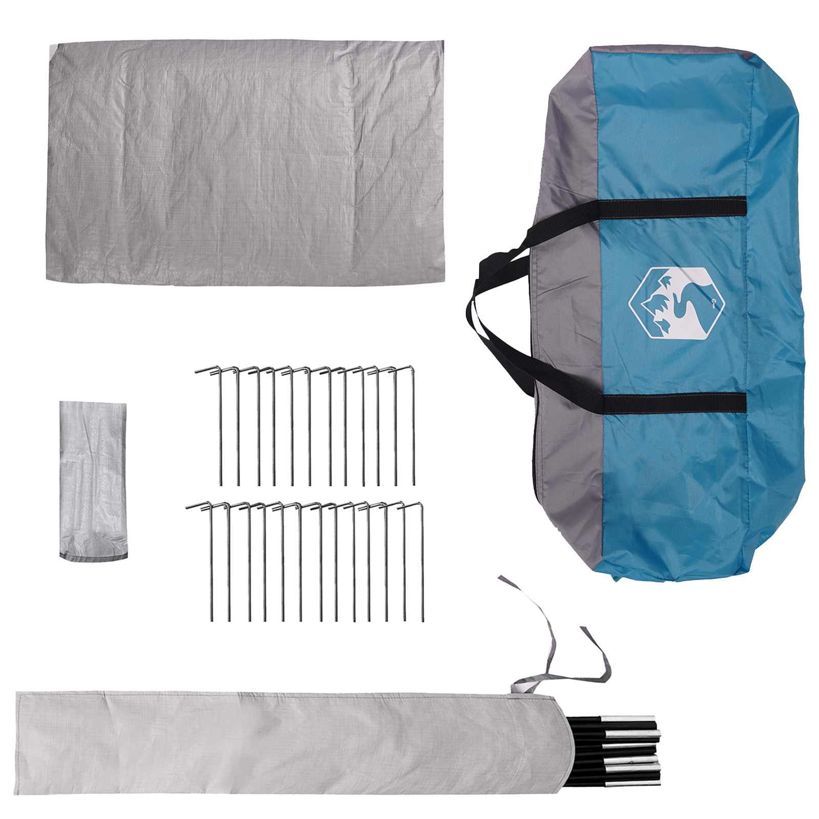 Tipi Zelt mit Dach Blau 700 x 700 x 395 cm Polyester und Stahl
