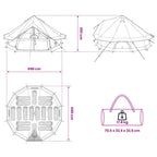 Tipi Zelt Olivegrün 700 x 700 x 395 cm Polyester und Stahl