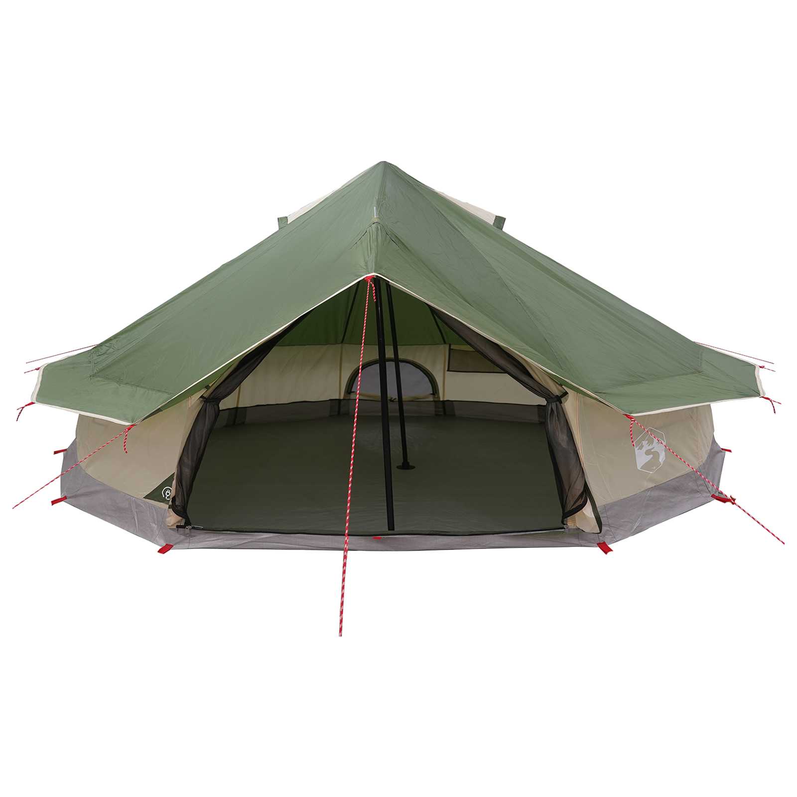 Tipi Zelt mit Dach Grün 800 x 800 x 430 cm Polyester und Stahl