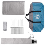 Tipi Zelt mit Dach Blau 800 x 800 x 430 cm Polyester und Stahl