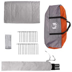 Tipi Zelt mit Dach Grau und Orange 800 x 800 x 430 cm