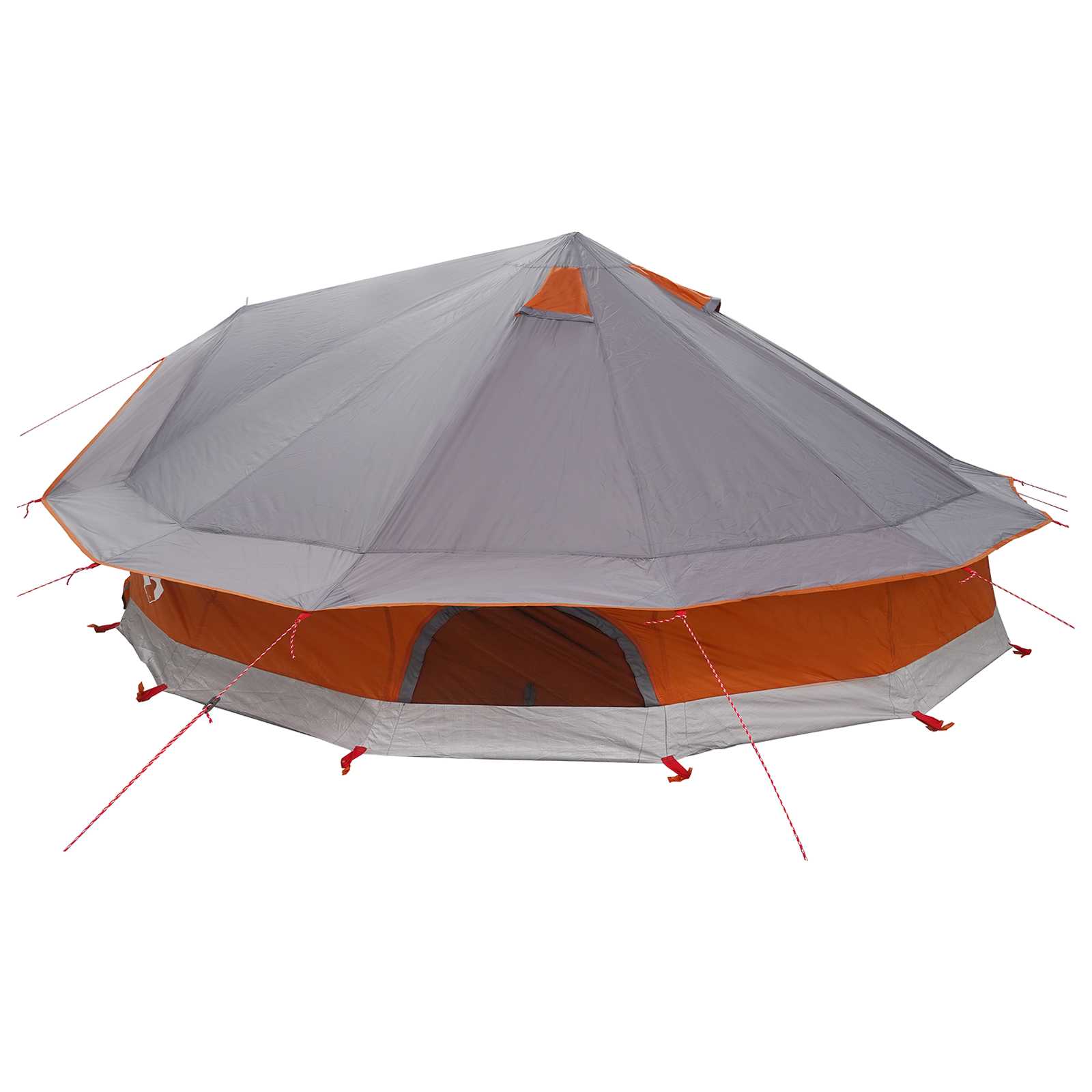 Tipi Zelt mit Dach Grau und Orange 800 x 800 x 430 cm