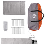 Tipi Zelt Grau und Orange 250 x 250 cm Polyester und Stahl