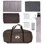 Familienzelt mit Dach Braun Grau 320 x 210 x 180 cm Polyester