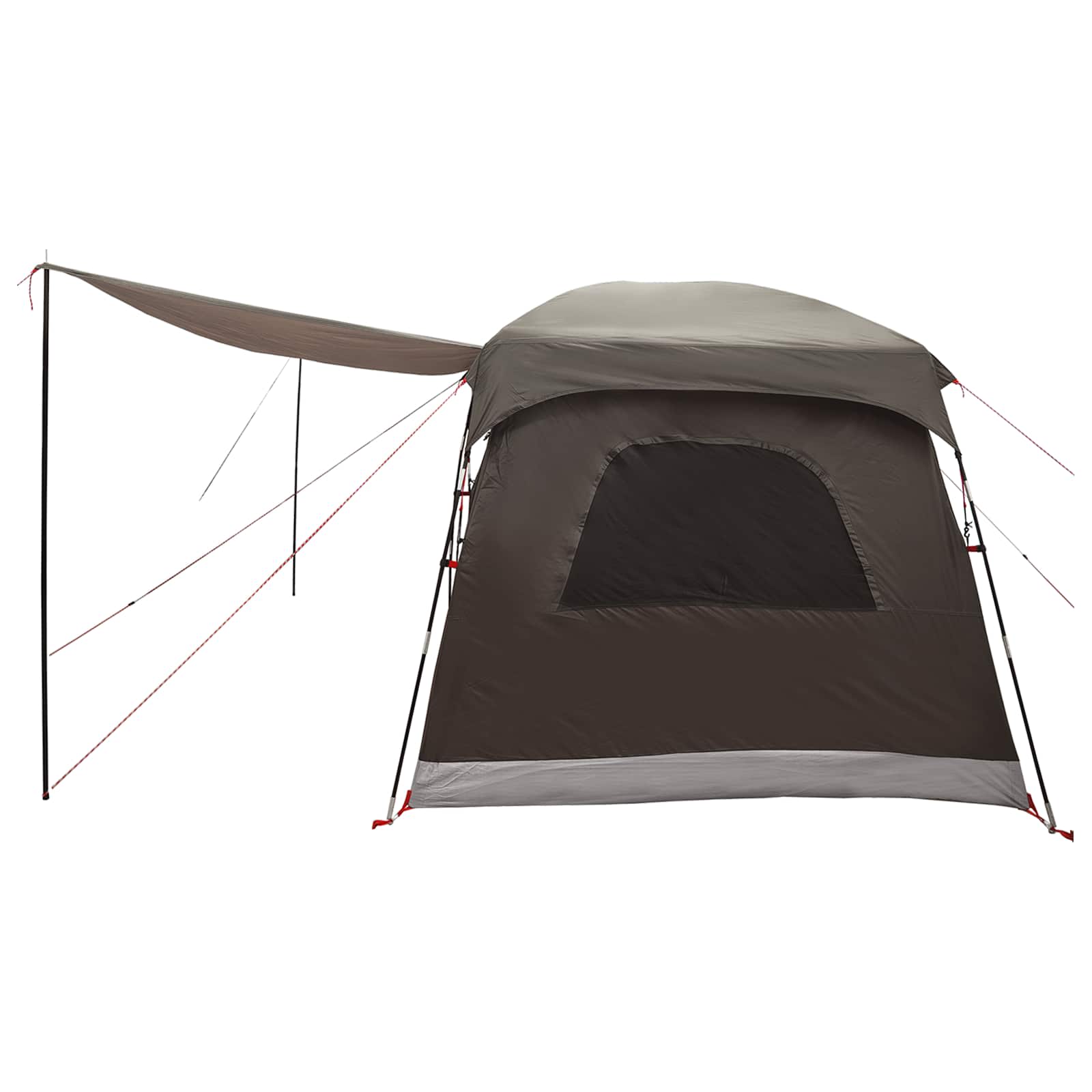 Familienzelt mit Dach Braun Grau 320 x 210 x 180 cm Polyester