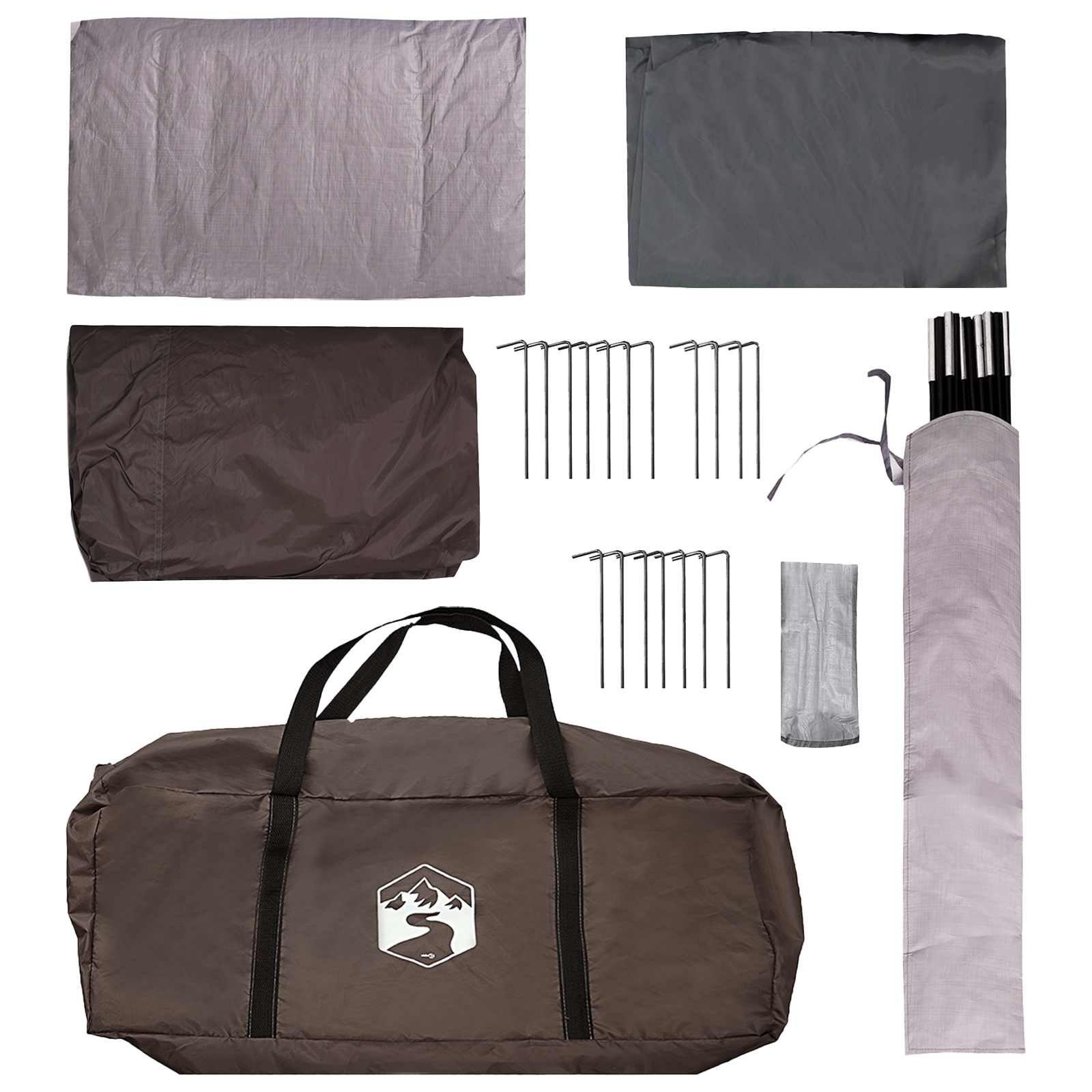 Familienzelt Braun Grau 500 x 400 x 230 cm Polyester und Stahl