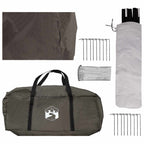 Familienzelt Braun grau 450 x 400 x 265 cm Polyester und Stahl