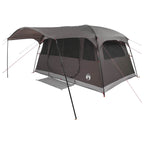 Tunnelzelt Braun Grau 366 x 244 x 198 cm Polyester und Stahl