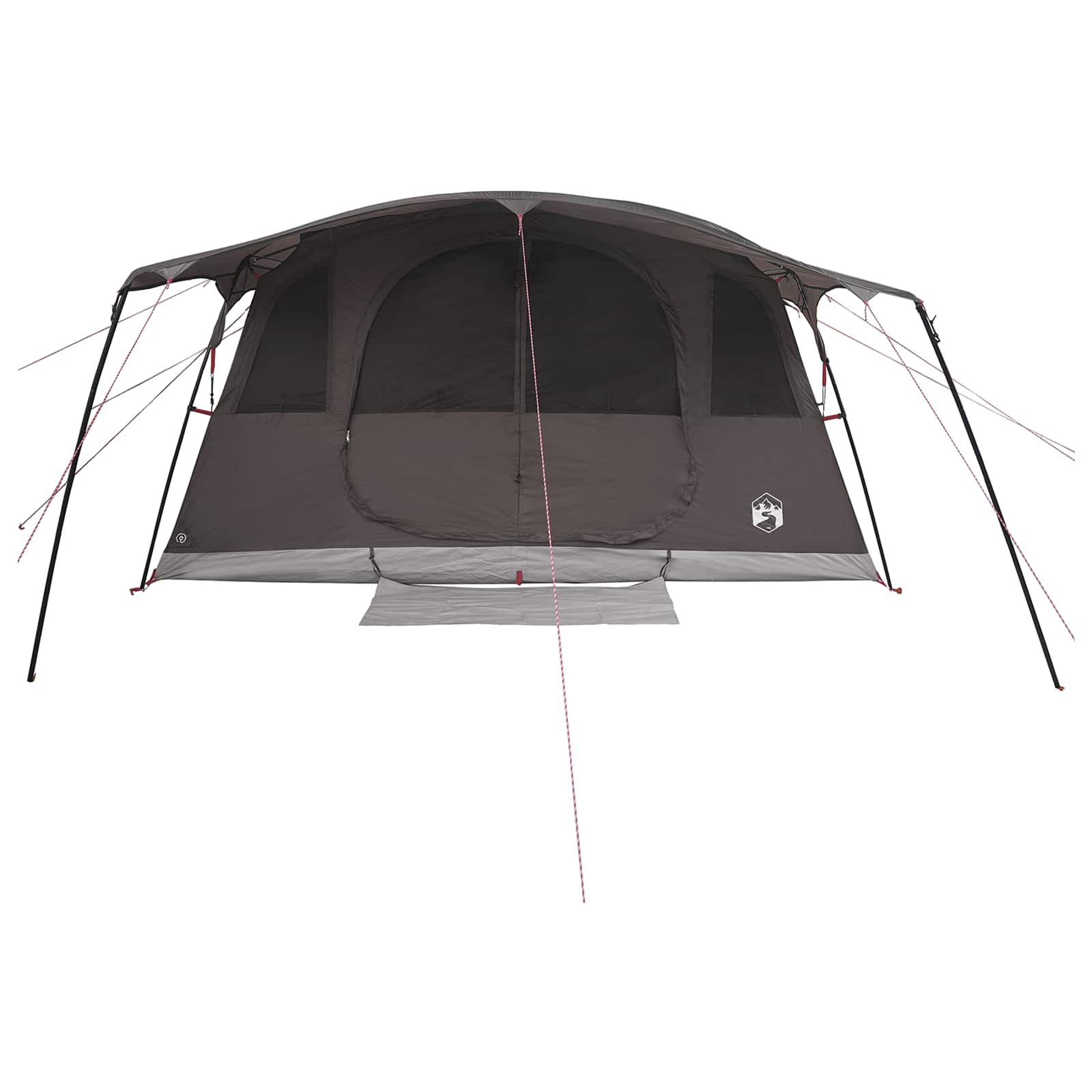 Tunnelzelt Braun Grau 366 x 244 x 198 cm Polyester und Stahl