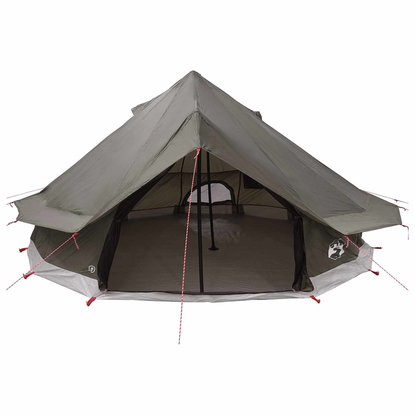 Tipi Zelt Braun Grau 700 x 700 x 395 cm Polyester und Stahl