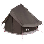 Tipi Zelt mit Dach Braun Grau 250 x 250 cm Polyester und Stahl