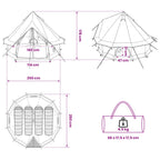 Tipi Zelt mit Dach Braun Grau 250 x 250 cm Polyester und Stahl