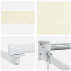 Einziehbare Markise Creme 3 x 2 m 100% Polyester und Aluminium