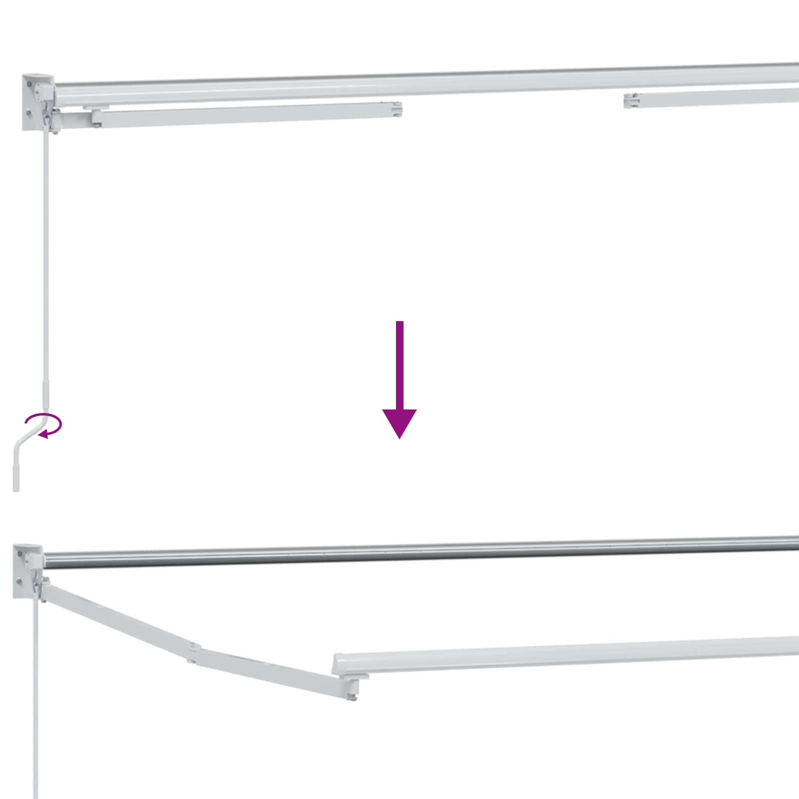 Einziehbare Markise Anthrazit 3,5 x 2 m