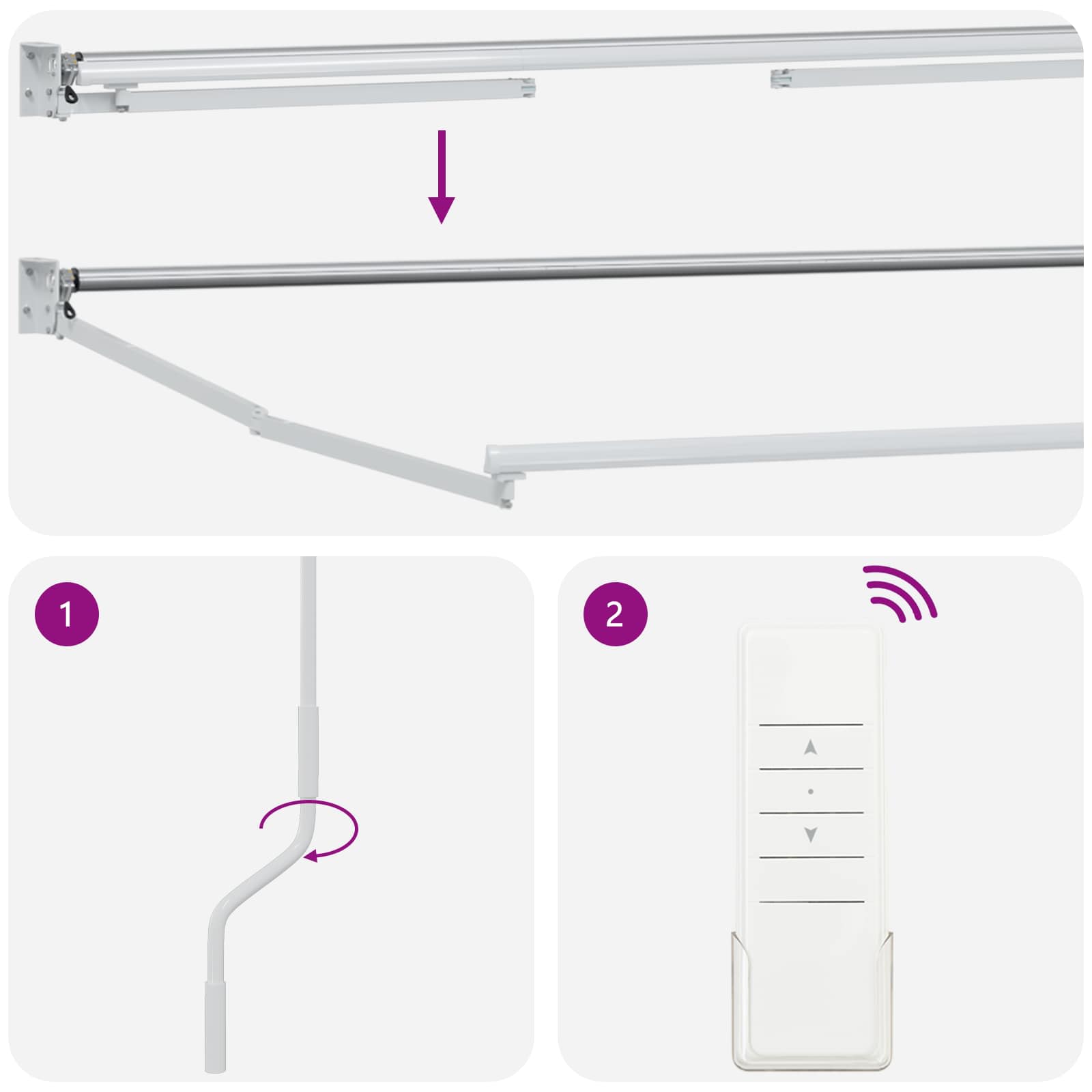 Elektrische ausziehbare Markise Creme 3,5 x 2 m