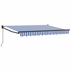 Einziehbare Markise Blau und Weiß 3,5 x 2 m