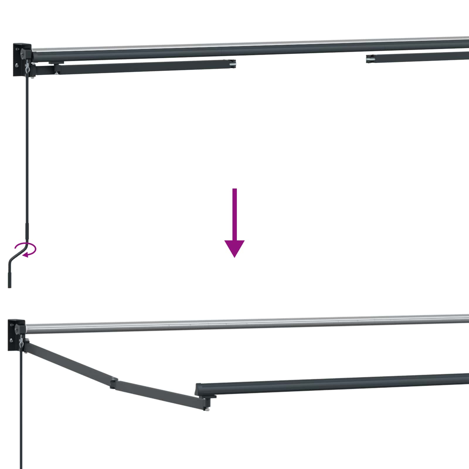 Einziehbare Markise Blau und Weiß 4 x 2 m