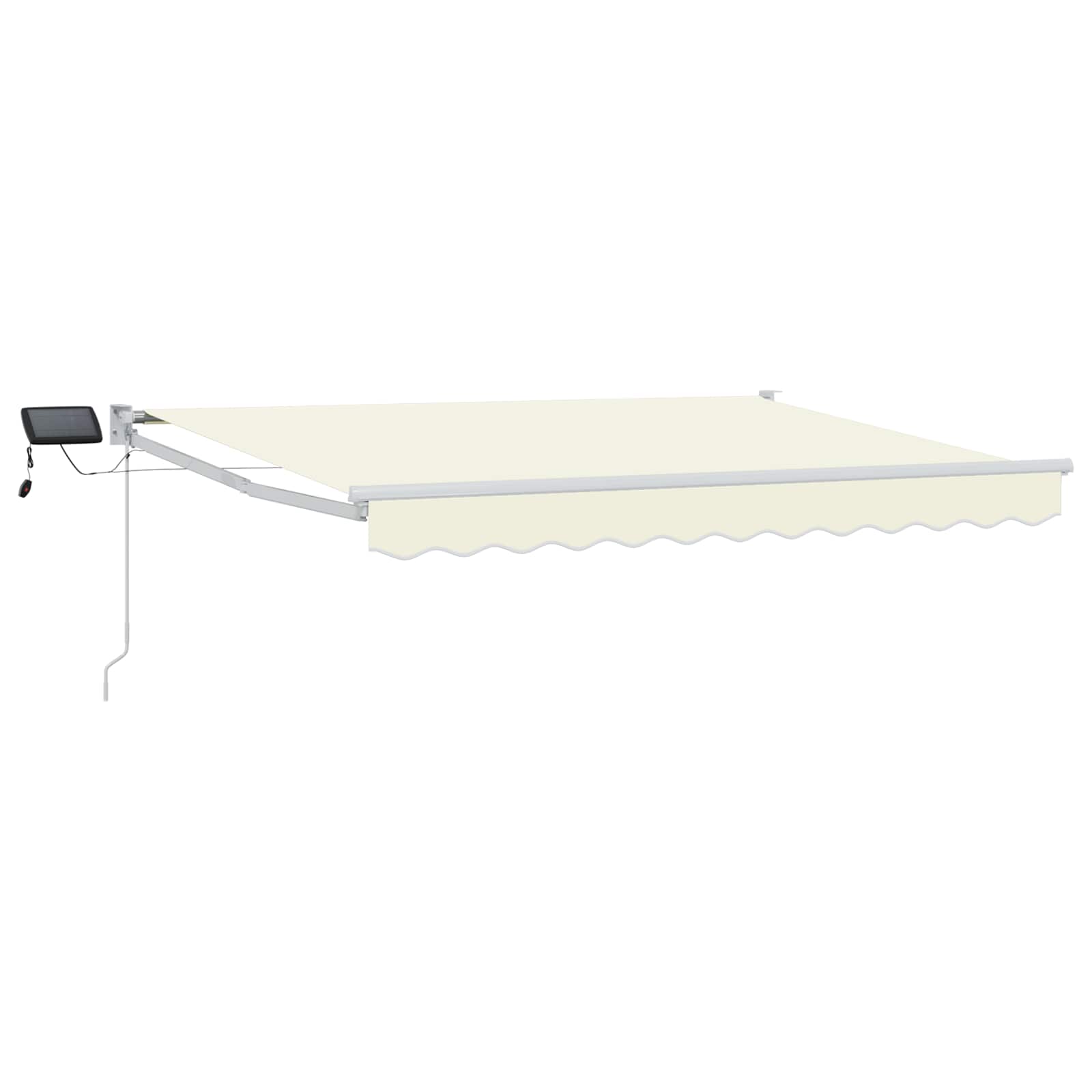 Manuelle Gelenkarmmarkise mit LEDs Creme und Weiß 2,5 x 2 m