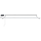 Manuelle Gelenkarmmarkise mit LEDs Braun und Weiß 2,5 x 2 m