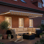 Manuelle Gelenkarmmarkise mit LEDs 3,5 x 2 m